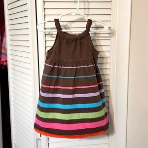Old Navy Brown Striped Sleeveless Dress, Size 3T